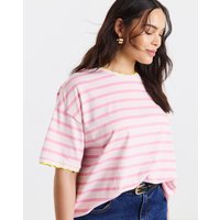 Stripe Scallop Edge T Shirt Stripe