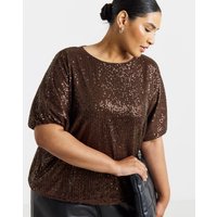 Sequin Bubble Hem Top