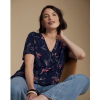 Linen Jersey Boxy Top Print