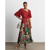 Pleated Jersey Dress Floral