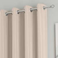 90x90" Natural Eyelet Nightfall Pair Room Darkening Supersoft Thermal Energy Saving & Noise Reducing Curtains