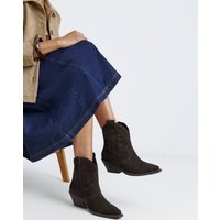 Embroidered Ankle Western Boots Wide