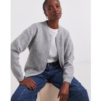 Knitted Ribbed Bomber Jacket Marl 24 26