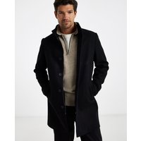 Faux Wool Funnel Neck Coat