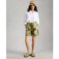 Belle Linen Short Green Print