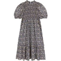 Joanie Clothing Priya Navy Floral Print Puff Sleeve Midi Dress Extra Large UK 2022 Navy