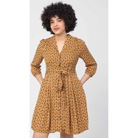 Joanie Clothing Barbara Bee Print ButtonThrough Dress US 4