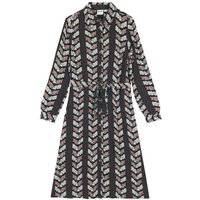 Joanie Clothing Mina Floral Chevron Print ButtonDown Midi Dress US 10