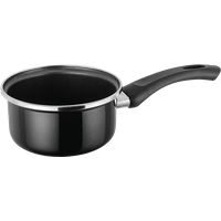 Judge Essentials Enamel, 14cm Milk Pan, 1L, Non-Stick, Black