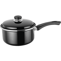 Judge Essentials Enamel, 20cm Saucepan, 3L, Non-Stick, Black