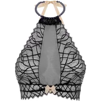 Bettie Page Top –| Luxueuze Retro Lingerie met Parel Choker Maat S