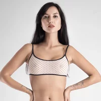 Lucky Cheeks | Exquisite Elegance - Mesh Bralette - Ivoor/Zwart Maat L