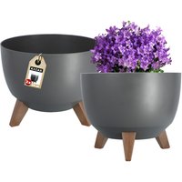 Misa na kwiaty z nóżkami antracyt Luri 29 cm, 2 szt.