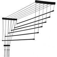 Suszarka sufitowa na pranie Torp, 6 prętów, 90 cm, czarna