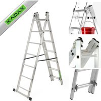 Drabina aluminiowa wielofunkcyjna Holem, 7 stopni, 150 kg