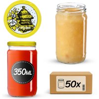 Słoiki na przetwory Gera 350ml fi 66 mm 50szt + wieczka "Pszczoły"