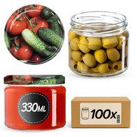 Słoiki na przetwory Sonka 330ml 100szt fi 82 mm + wieczka "Warzywa"
