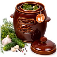 Beczka kamionkowa Helios 5L, na ogórki z pokrywką