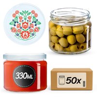 Słoiki Sonka 330ml 50szt fi 82 mm + wieczka "Folklor"