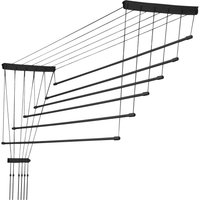 Suszarka sufitowa na pranie Torp, 6 prętów, 160 cm, czarna