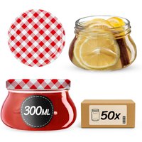 Słoiki na przetwory Raja 300ml 50szt fi 82 mm + wieczka "Czerwona Krata"