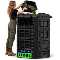Kompostownik ogrodowy Nybro 1120L, czarny