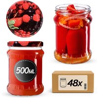 Słoiki na przetwory Kisko 500ml 48szt fi 82 mm + wieczka "Owoce leśne"