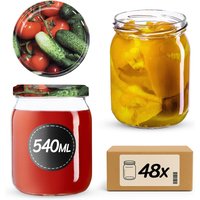 Słoiki Senna 540ml 48szt fi 82 mm + wieczka "Warzywa"