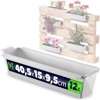 Doniczka do europalet Veere 40.5 cm biała 12 szt.