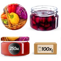 Słoiki na przetwory Denia 250ml 100szt fi 82 mm + wieczko "Warzywa"
