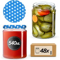 Słoiki na przetwory Maki 540ml fi 82 mm 48szt + wieczko Groszek niebieski