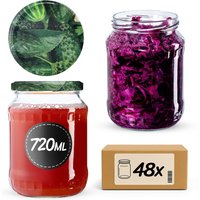 Słoiki na przetwory Jukka 720ml 48szt fi 82 mm + wieczka "Ogórki II"