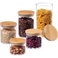 Zestaw pojemników na żywność Piney z bambusową pokrywką 550+680+800+1040+1400ml