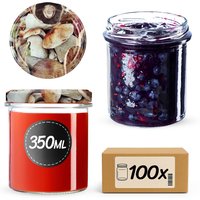Słoiki na przetwory Avila 350ml 100szt fi 82 mm + wieczka "Grzyby"