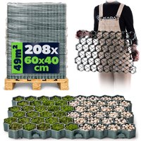 Kratka parkingowo-ogrodowa Lund 60 x 40 cm 208 szt. 49.92 m² zielona - paleta