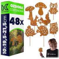 Ozdoba ogrodowa ze stali corten Laborde las 10 x 19.5-21.5 cm 48 szt.