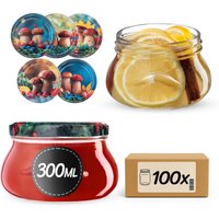 Słoiki na przetwory Raja 300ml fi 82 mm 100szt + wieczko Grzyb polski