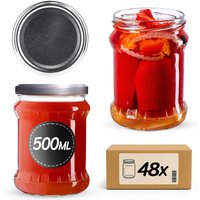 Słoiki na przetwory Kisko 500ml 48szt fi 82 mm + wieczka srebrne