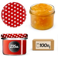 Słoiki na przetwory Tartu 235ml 100szt fi 82 mm + wieczka "Groszek czerwony"