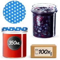 Słoiki na przetwory Avila 350ml fi 82 mm 100szt + wieczko Groszek niebieski