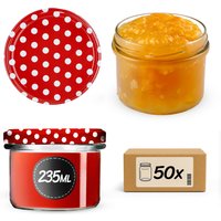 Słoiki na przetwory Tartu 235ml 50szt fi 82 mm + wieczka "Groszek czerwony"