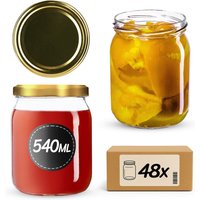 Słoiki Senna 540ml 48szt fi 82 mm + wieczka złote