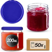 Słoiki na przetwory Lerma 200ml 50szt fi 66 mm + wieczka "Granatowy"