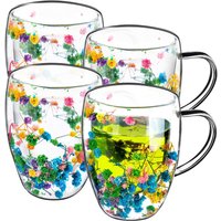 Kubek termiczny z kwiatowym motywem Riga 350ml wielokolorowy 4 szt.