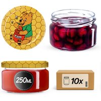 Słoiki na przetwory Denia 250ml 10szt fi 82 mm + wieczko "Miód"