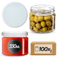 Słoiki na przetwory Sonka 330ml 100szt fi 82 mm + wieczka białe