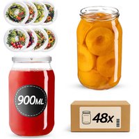 Słoiki na przetwory Simo 900ml fi 82 mm 48szt + wieczko Garden wreath
