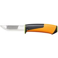 Fiskars 1023619 Nóż uniwersalny z wbudowaną z ostrzałką i pilnikiem (zielony)