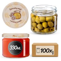 Słoiki na przetwory Sonka 330ml fi 82 mm 100szt + wieczko Miód z pasieki