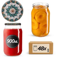 Słoiki na przetwory Simo 900ml fi 82 mm 48szt + wieczko Ceramics 1